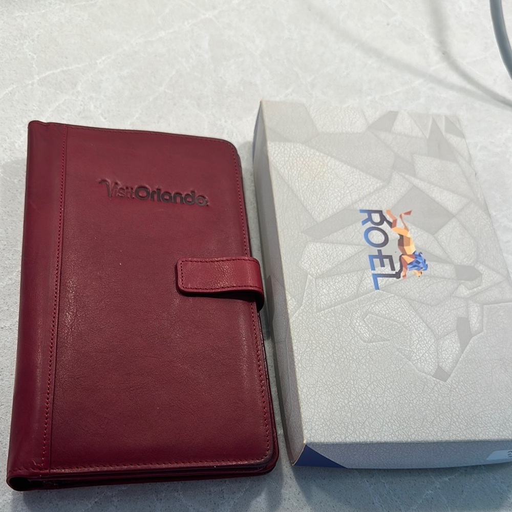 Red Leather Travel Passport Holder